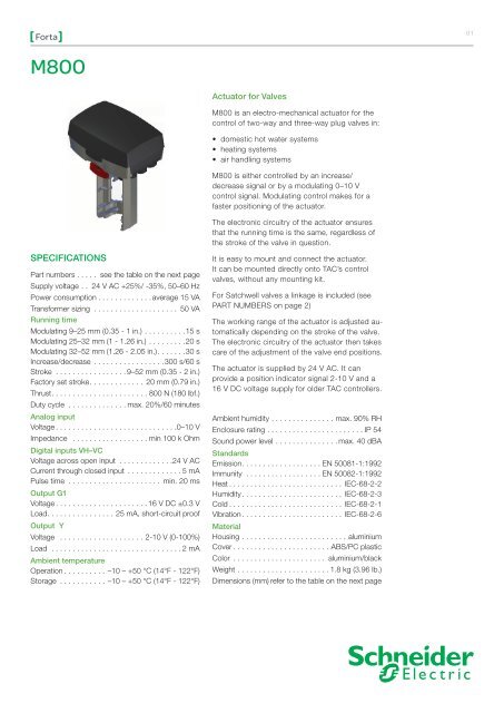 Forta M800 Actuator for Valves
