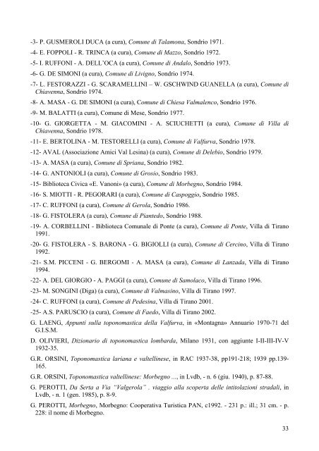 Scarica la bibliografia come documento PDF - Provincia di Sondrio