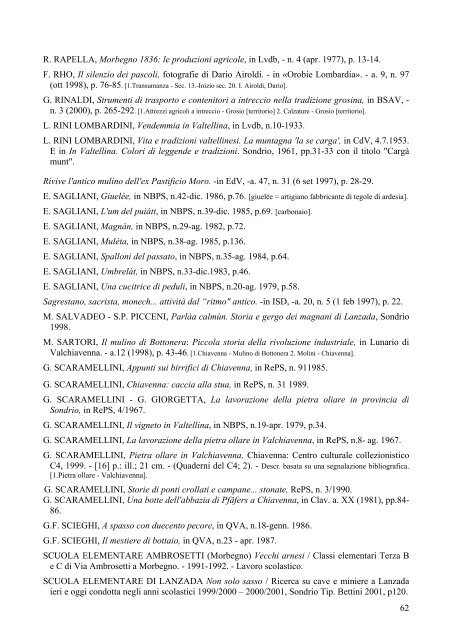 Scarica la bibliografia come documento PDF - Provincia di Sondrio