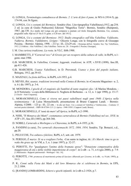 Scarica la bibliografia come documento PDF - Provincia di Sondrio