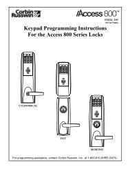 Keypad Programming Instructions For the Access 800 Series Locks