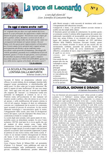Giornalino del liceo di Canicattini n. 1 - liceo scientifico da vinci floridia