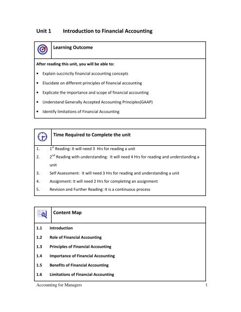 Unit 1 Introduction To Financial Accounting