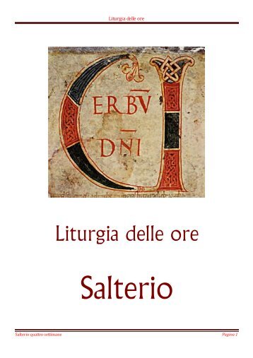 SALTERIO (nelle quattro settimane) - Parrocchia San Paolo ...