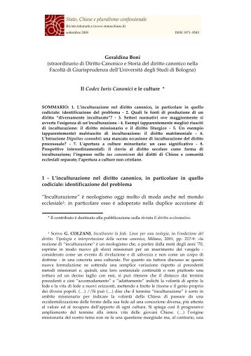 Scarica il testo completo dell'articolo - Stato, Chiese e pluralismo ...