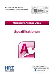 Spezifikationen in Access 2010 - Justus-Liebig-Universität Gießen