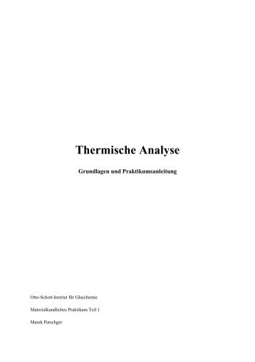 Anleitung Praktikum Thermische Analyse - Friedrich-Schiller ...