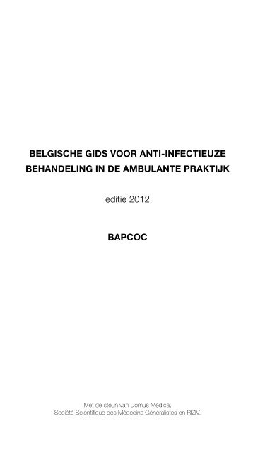 Belgische gids voor anti-infectieuze Behandeling in de ... - Bcfi.be