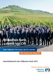 Geschäftsbericht der Fellbacher Bank  2011 - Fellbacher Bank eG