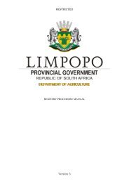 Registry Procedure Manual - Limpopo Department of Agriculture