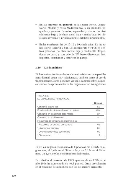 El consumo de alcohol y otras drogas entre las mujeres.