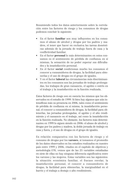 El consumo de alcohol y otras drogas entre las mujeres.