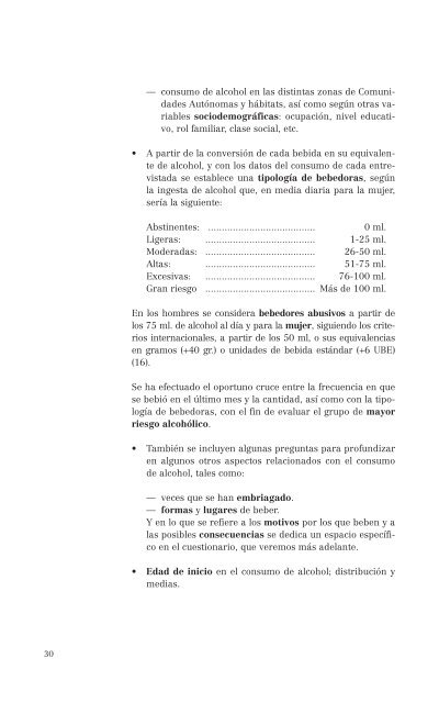 El consumo de alcohol y otras drogas entre las mujeres.