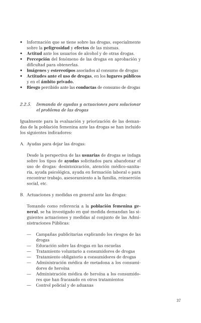 El consumo de alcohol y otras drogas entre las mujeres.