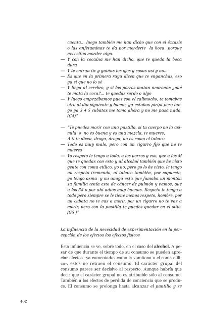 El consumo de alcohol y otras drogas entre las mujeres.