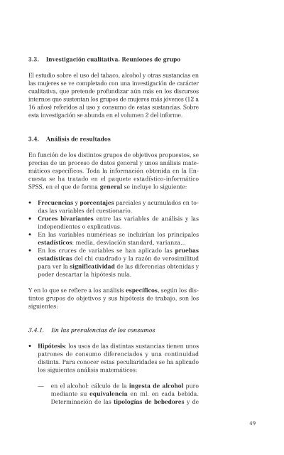 El consumo de alcohol y otras drogas entre las mujeres.