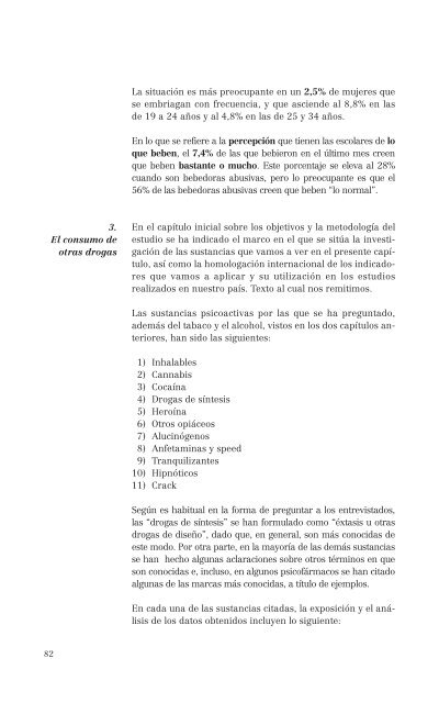 El consumo de alcohol y otras drogas entre las mujeres.