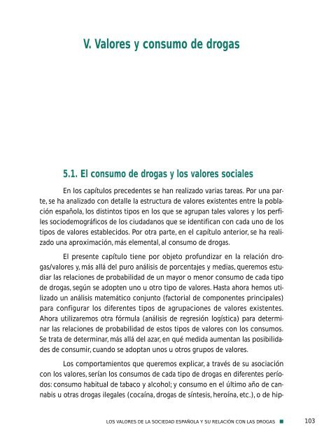 V. Valores y consumo de drogas - Obra Social "la Caixa"