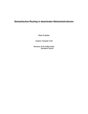 Semantisches Routing in dezentralen Netzwerkstrukturen