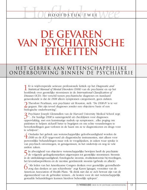 de werkelijke crisis in de geestelijke gezondheidszorg - Nederlands ...
