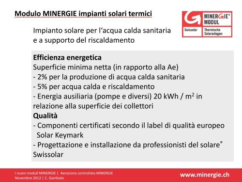 I nuovi moduli MINERGIE® Cosa si intende per aerazione ...