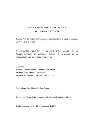 UNIVERSIDAD NACIONAL DE MAR DEL PLATA FACULTAD DE ...
