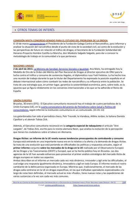 PRESENTACIÓN - Plan Nacional sobre drogas