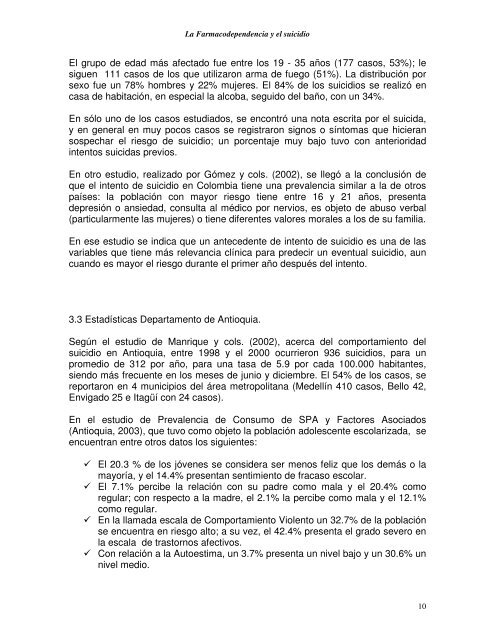 La Farmacodependencia y el Suicidio Por: Víctor Hugo Cano ...