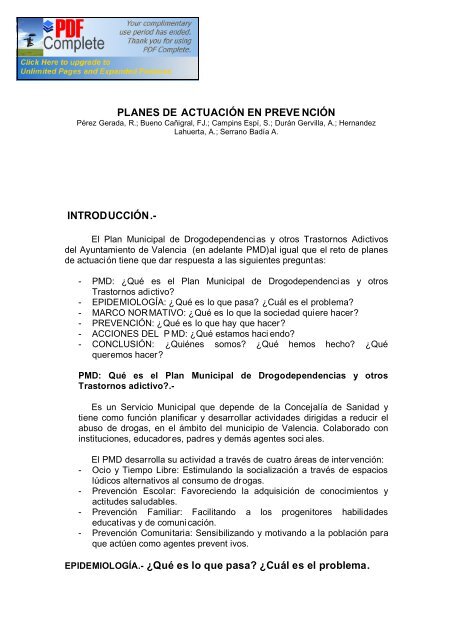 D. Ricardo Pérez Gerada. “Planes de Actuación en Prevención”