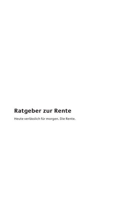 Ratgeber zur Rente