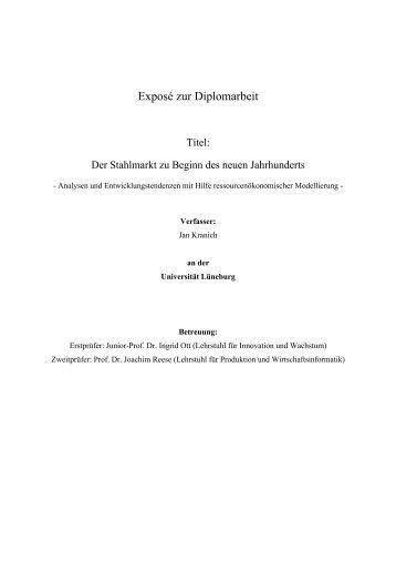 Exposé zur Diplomarbeit - Leuphana Universität Lüneburg