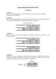 Übung Mikro II Spieltheorie I Aufgaben