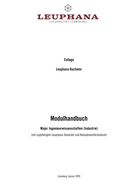 Major Ingenieurwissenschaften (Industrie) - Leuphana Universität ...