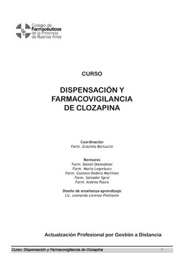 curso dispensación y farmacovigilancia de clozapina