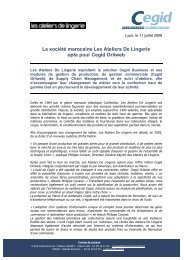 La société marocaine Les Ateliers De Lingerie opte pour ... - CXP