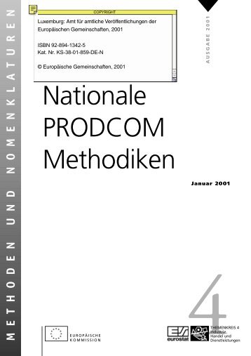 Nationale PRODCOM Methodiken