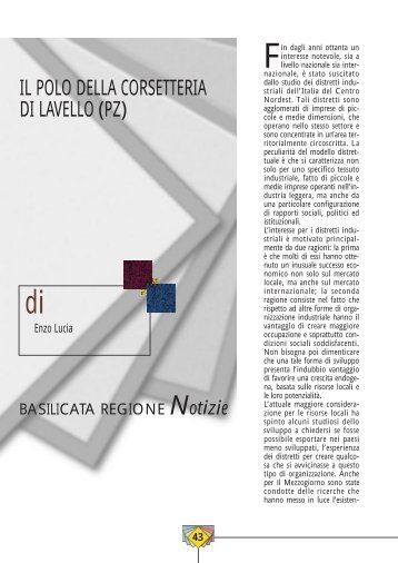 Il polo della corsetteria di Lavello - Consiglio Regionale della ...