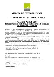 “L'INFERRIATA” di Laura Di Falco - Comune di Siracusa