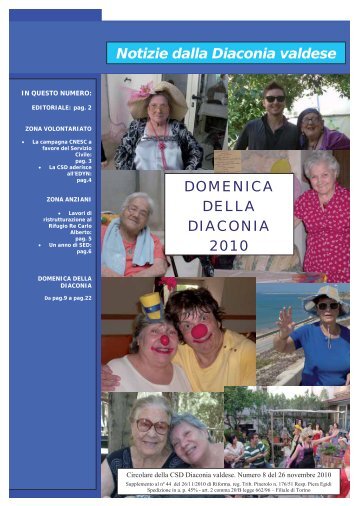Notizie dalla Diaconia valdese DOMENICA DELLA DIACONIA 2010