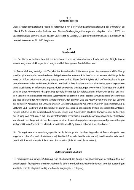 Studiengangsordnung/PO5 - Universität zu Lübeck