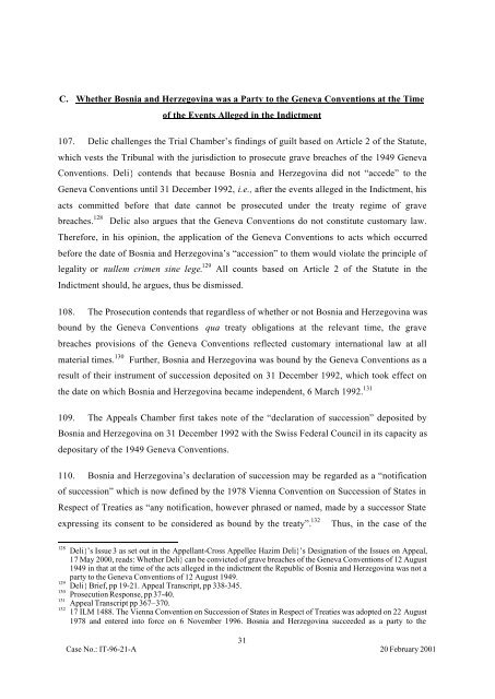 UNITED NATIONS Case No.: IT-96-21-A Date: 20 February ... - ICTY