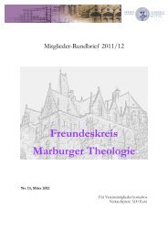Freundeskreis Marburger Theologie - Philipps-Universität Marburg