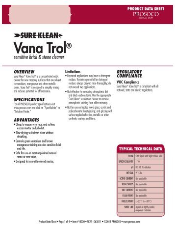 Vana Trol® - PROSOCO, Inc.