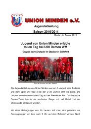 Jugend von Union Minden erlebte tollen Tag bei U20 Damen WM