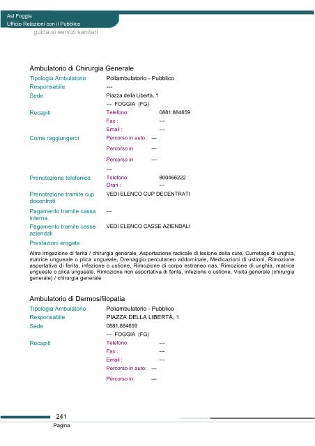 Asl Foggia - Portale Regionale della Salute