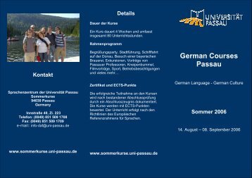 German Courses Passau - Universität Passau