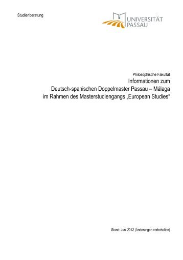 European Studies - Universität Passau