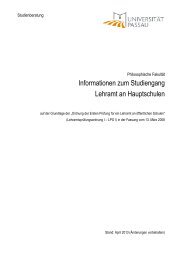 Lehramt an Hauptschulen - Universität Passau