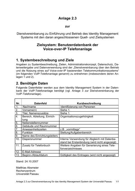 Einführung und Betrieb des Identity Management Systems