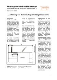 Ausführung von Deckenauflagern bei Ziegelmauerwerk